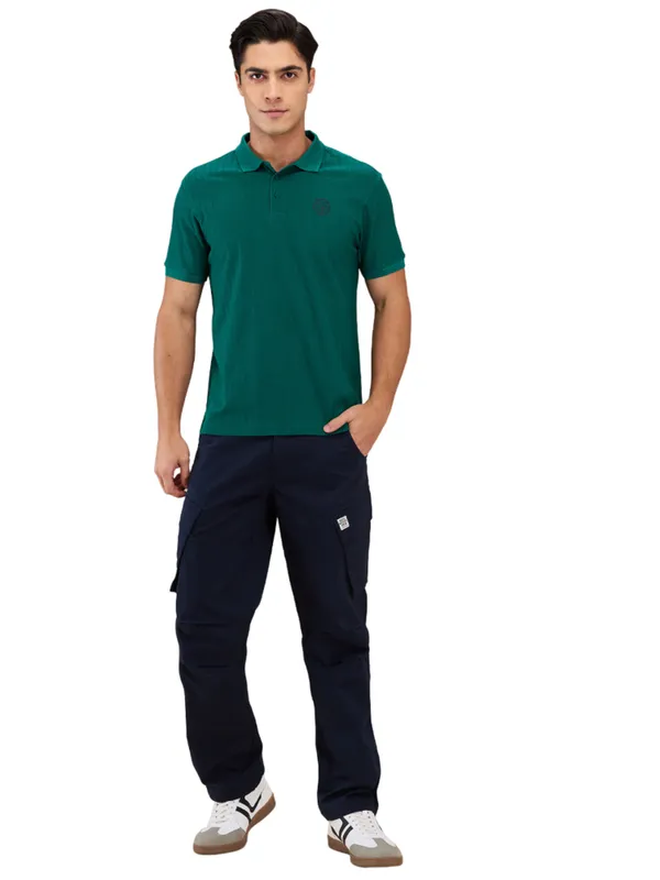 Being Human Clothing Men Blue Solid Cargo