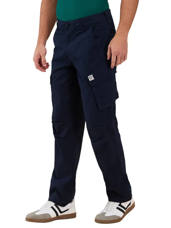 Being Human Clothing Men Blue Solid Cargo