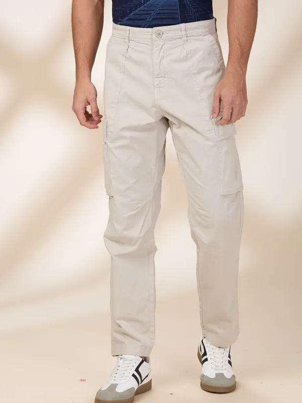 Being Human Clothing Mens-Bottom Cargo Stone