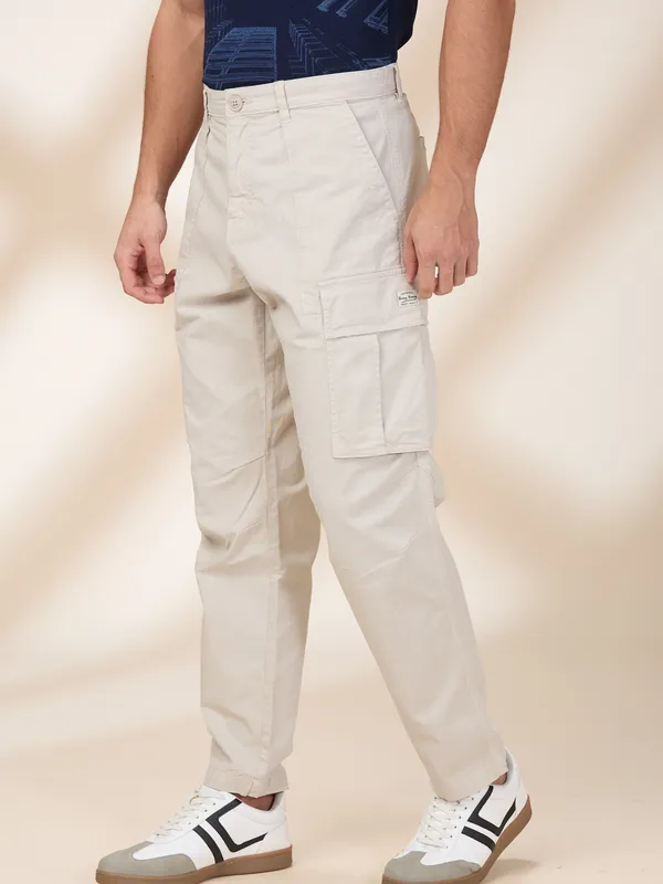 Being Human Clothing Mens-Bottom Cargo Stone