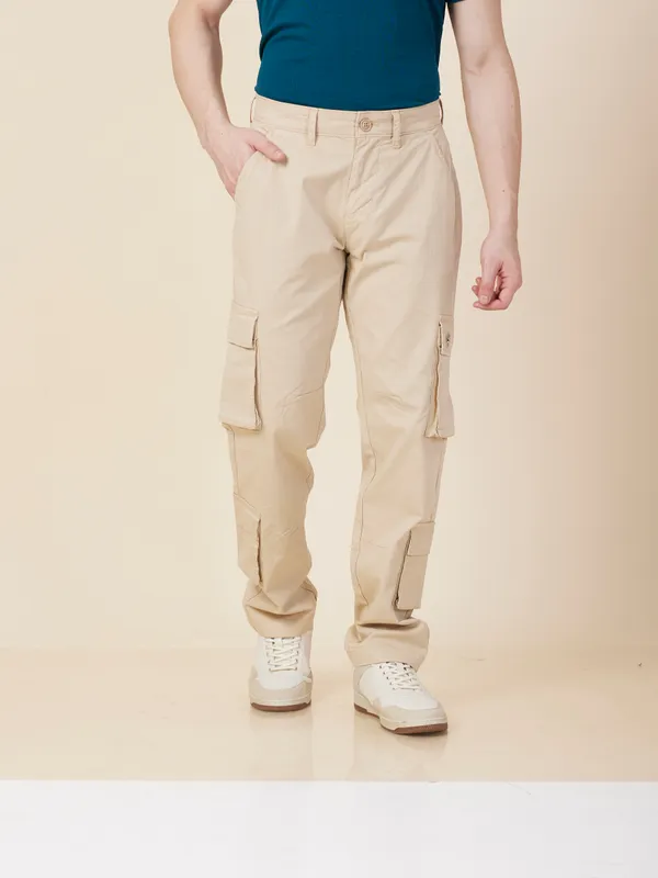 Being Human Clothing Mens-Bottom Cargo Oat Milk