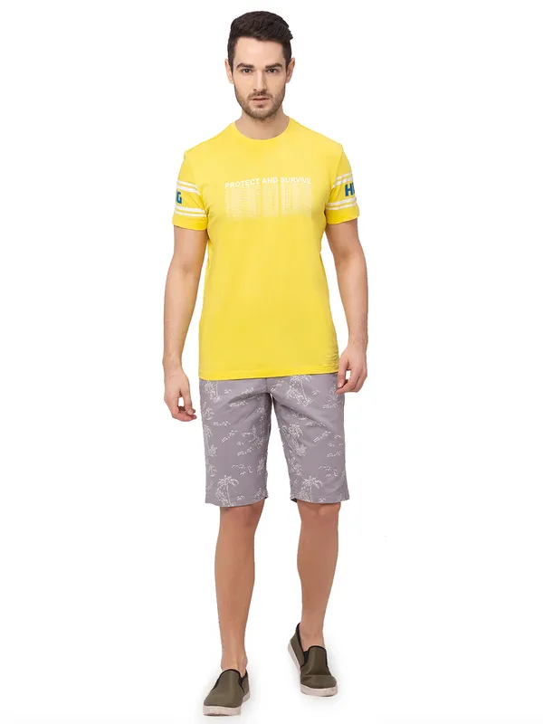 Being Human Clothing Men Regular Fit Shorts-Grey