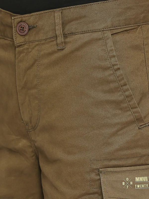 Being Human Men Cargo Fit Shorts-Green