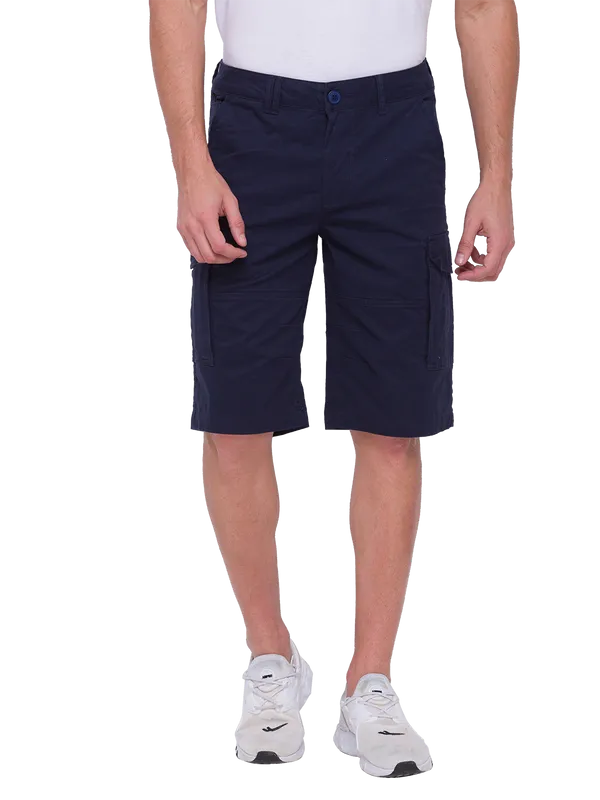 Being Human Men Cargo Fit Shorts-Navy