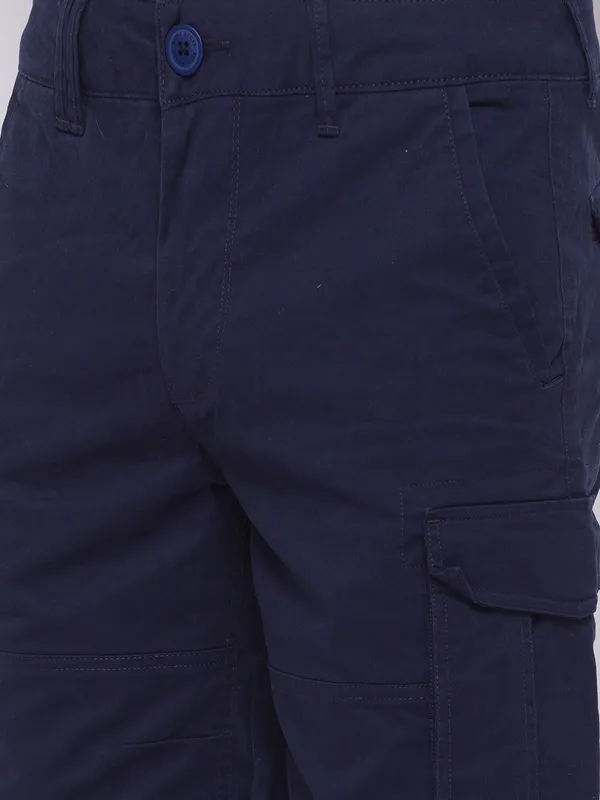 Being Human Men Cargo Fit Shorts-Navy