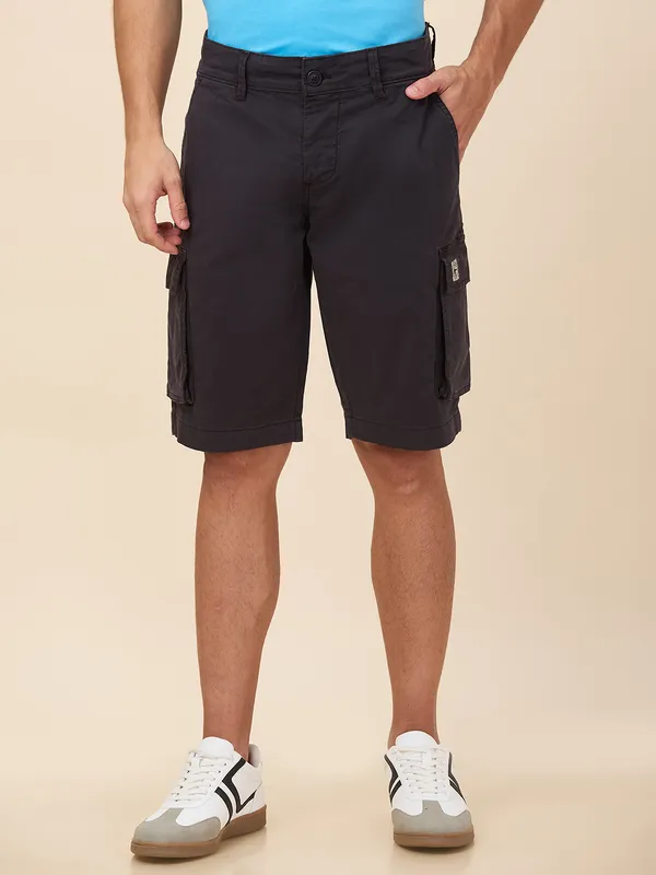 Being Human Clothing Men Grey Solid Shorts