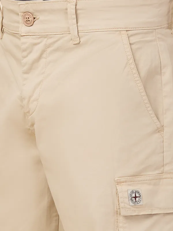 Being Human Clothing Men Beige Solid Shorts