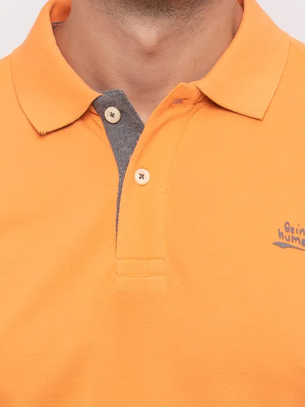 Being Human Clothing Men Regular Fit Collared T-Shirts-Melon