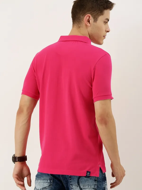 Being Human Regular Fit Men Polo Neck T-Shirts-Beet Root