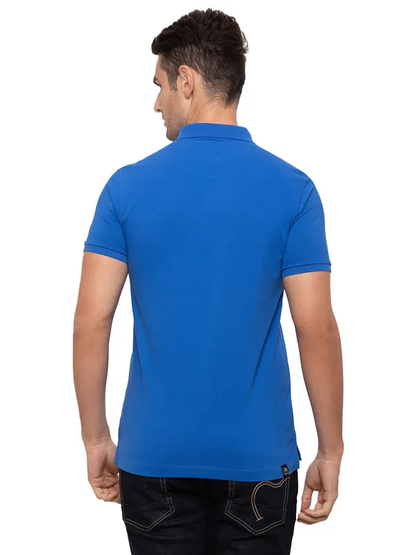 Being Human Regular Fit Men Polo Neck T-Shirts-Nautical Blue