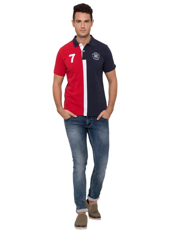 Being Human Clothing Men Regular Fit Polo Neck T-Shirts-Cherry Red