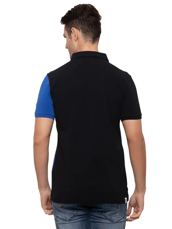 Being Human Regular Fit Men Polo Neck T-Shirts-Black