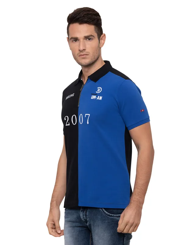 Being Human Regular Fit Men Polo Neck T-Shirts-Black