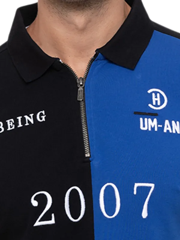 Being Human Regular Fit Men Polo Neck T-Shirts-Black