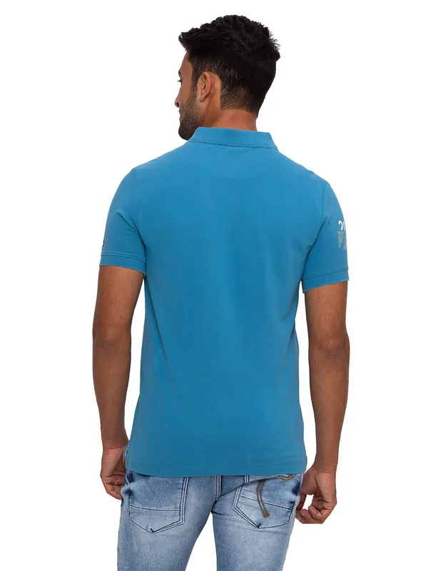 Being Human Regular Fit Men Polo Neck T-Shirts-Mid Night Blue