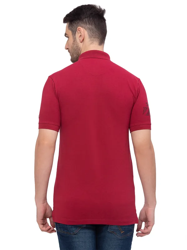 Being Human Regular Fit Men Polo Neck T-Shirts-Rio Red