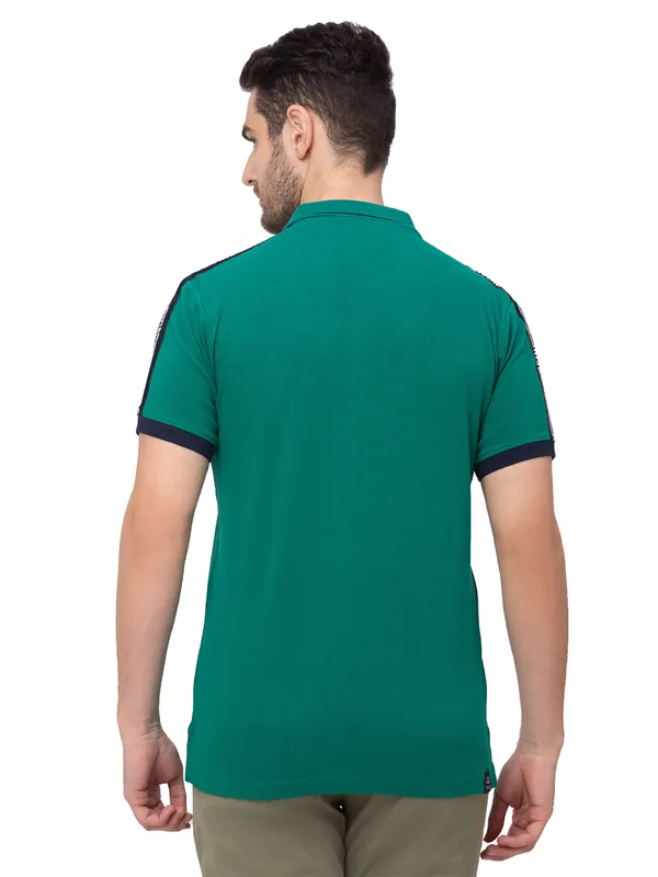 Being Human Clothing Men Regular Fit Polo Neck T-Shirts-Vivid Green