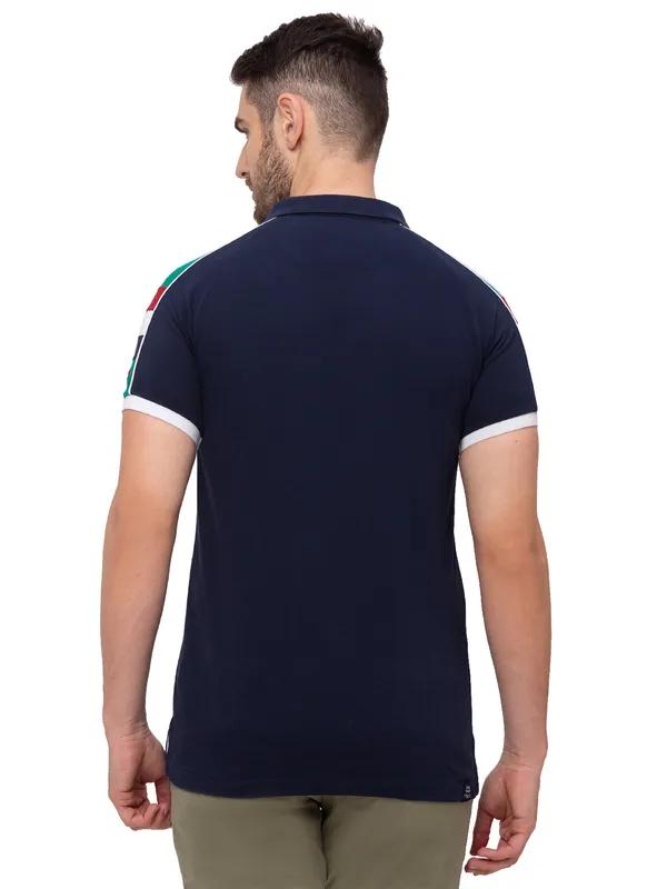 Being Human Regular Fit Men Polo Neck T-Shirts-Mood Navy