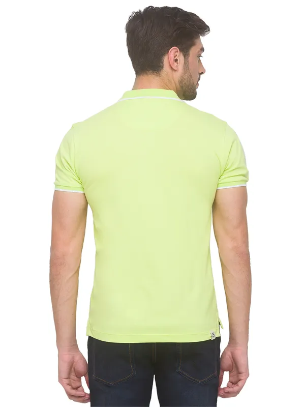 Being Human Regular Fit Men Polo Neck T-Shirts-Wax Yellow