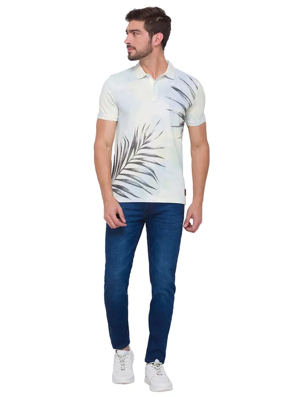 Being Human Clothing Men Slim Fit Polo Neck T-Shirts-Blue