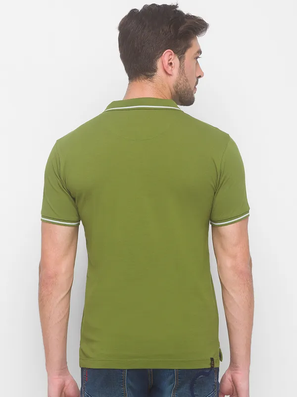 Being Human Regular Fit Men Polo Neck T-Shirts-Dk. Green