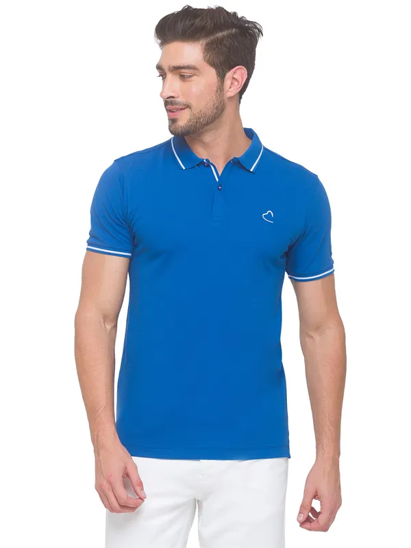 Being Human Regular Fit Men Polo Neck T-Shirts-Dk. Blue