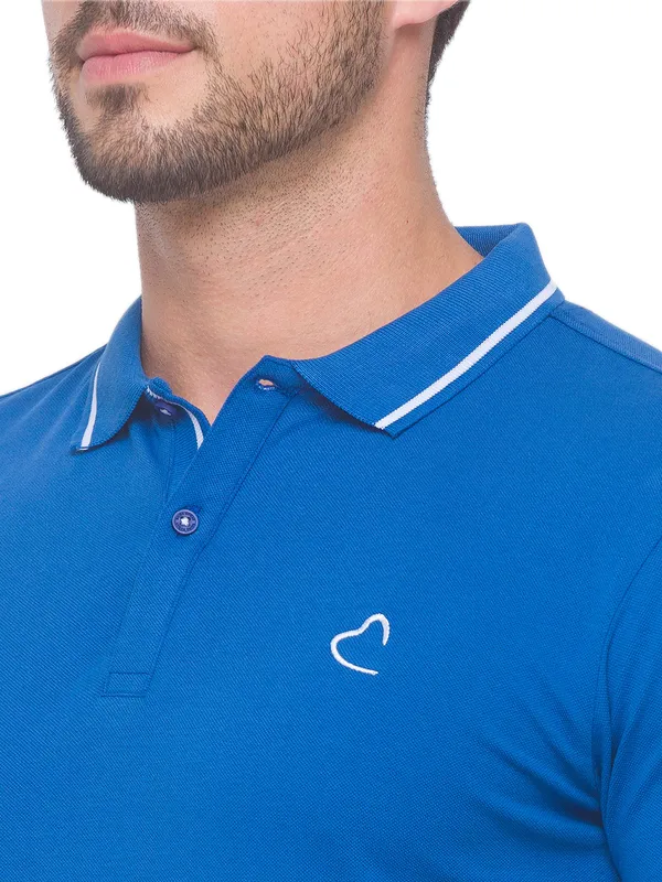 Being Human Regular Fit Men Polo Neck T-Shirts-Dk. Blue