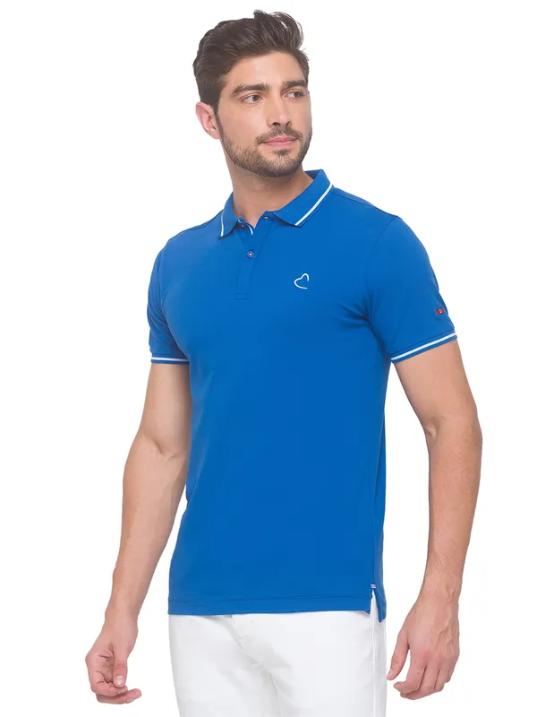 Being Human Regular Fit Men Polo Neck T-Shirts-Dk. Blue