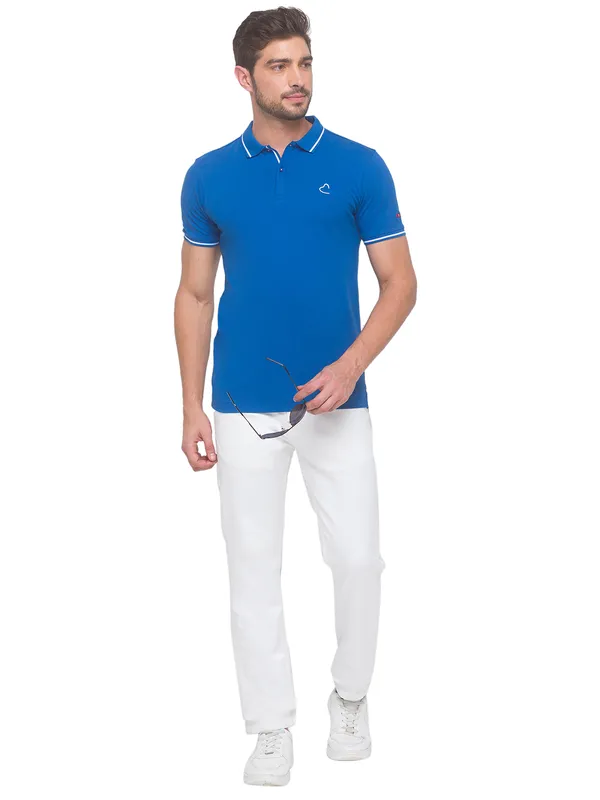 Being Human Regular Fit Men Polo Neck T-Shirts-Dk. Blue