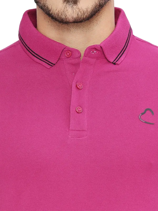 Being Human Regular Fit Men Polo Neck T-Shirts-Fuchsia