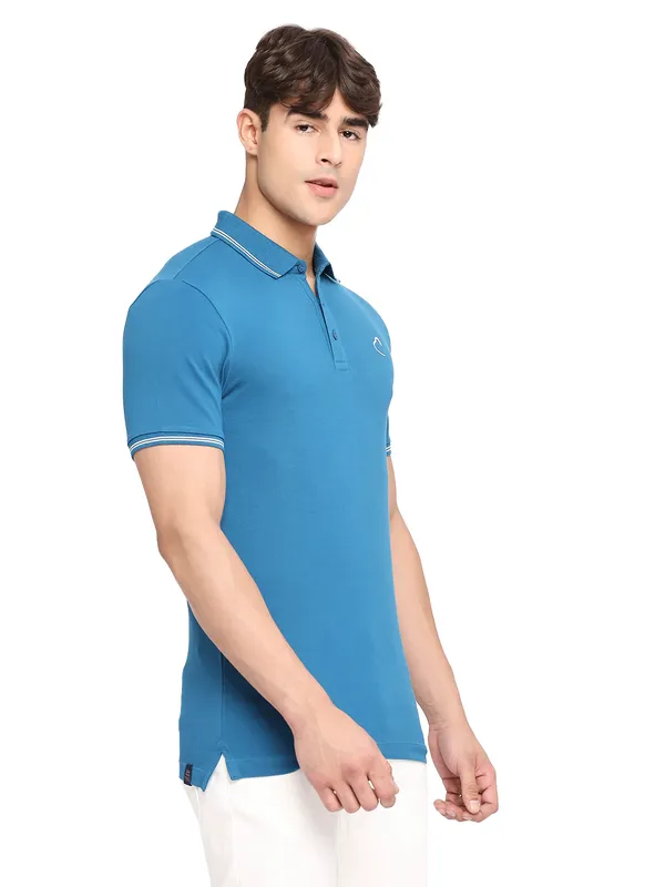 Being Human Regular Fit Men Polo Neck T-Shirts-Teal