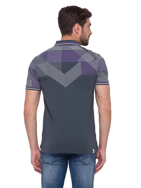 Being Human Clothing Men Regular Fit Polo Neck T-Shirts-Charcoal