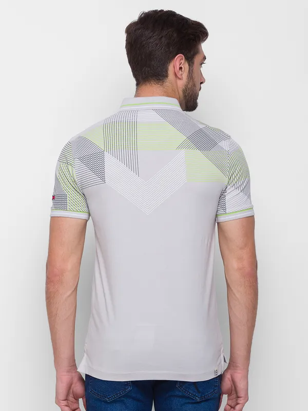 Being Human Clothing Men Regular Fit Polo Neck T-Shirts-Light Grey