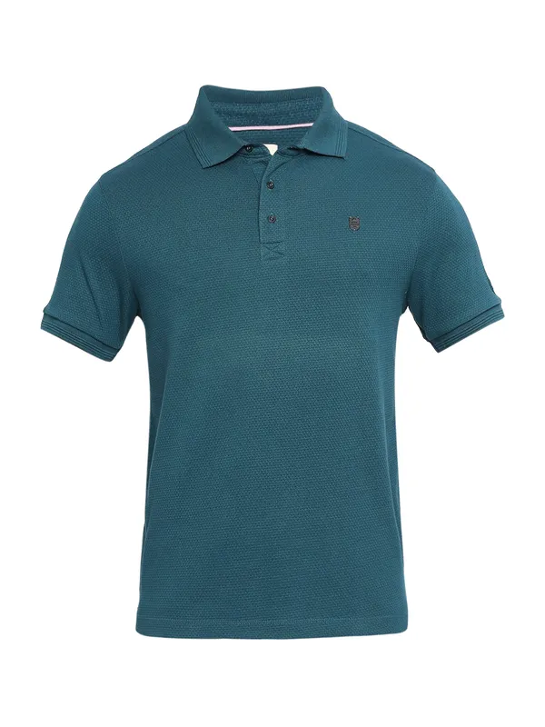 Being Human Clothing Men Regular Fit Polo Neck T-Shirts-Forest Green