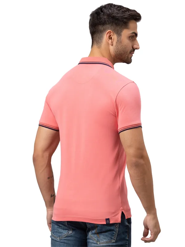 Being Human Regular Fit Men Polo Neck T-Shirts-Terracotta