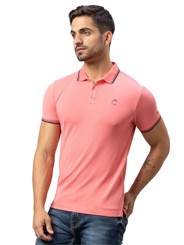 Being Human Regular Fit Men Polo Neck T-Shirts-Terracotta