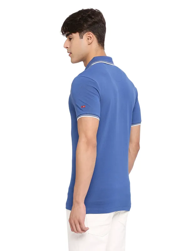 Being Human Regular Fit Men Polo Neck T-Shirts-True Blue