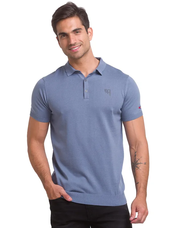 Being Human Regular Fit Men Polo Neck T-Shirts-Grey