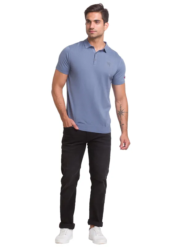 Being Human Regular Fit Men Polo Neck T-Shirts-Grey