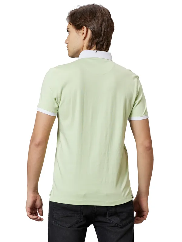 Being Human Regular Fit Men Polo Neck T-Shirts-Peper Mint
