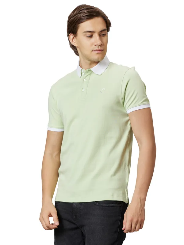 Being Human Regular Fit Men Polo Neck T-Shirts-Peper Mint