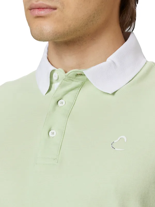 Being Human Regular Fit Men Polo Neck T-Shirts-Peper Mint