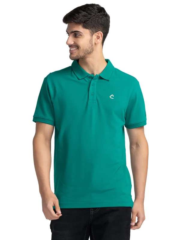 Being Human Regular Fit Men Polo Neck T-Shirts-Green