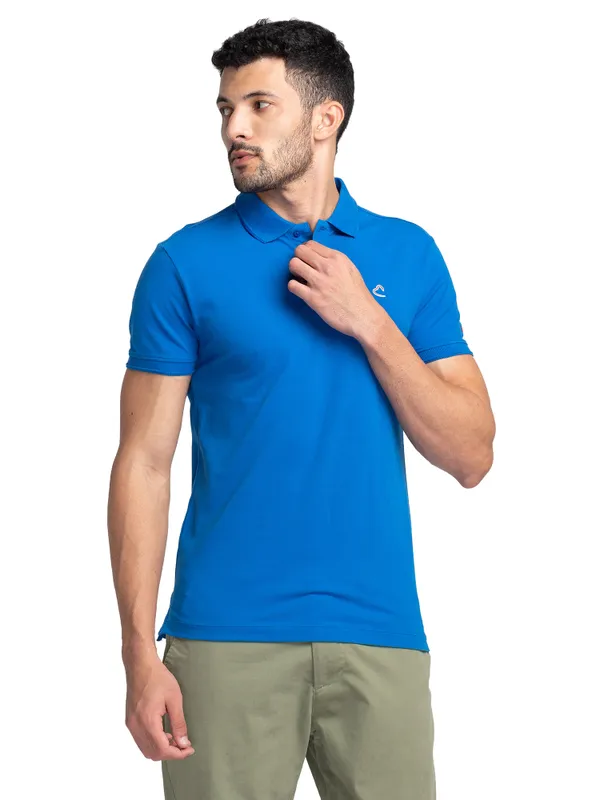 Being Human Regular Fit Men Polo Neck T-Shirts-Victoria Blue