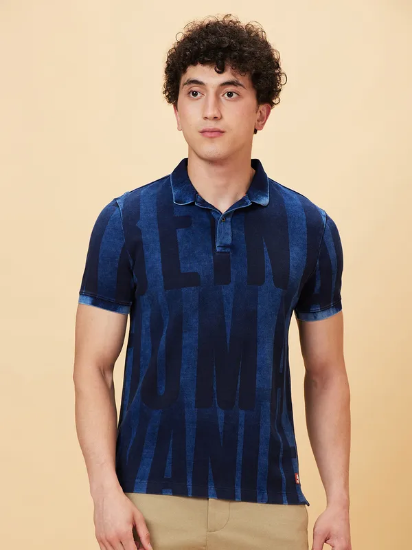 Being Human Clothing Men Regular Fit T-Shirts-Indigo