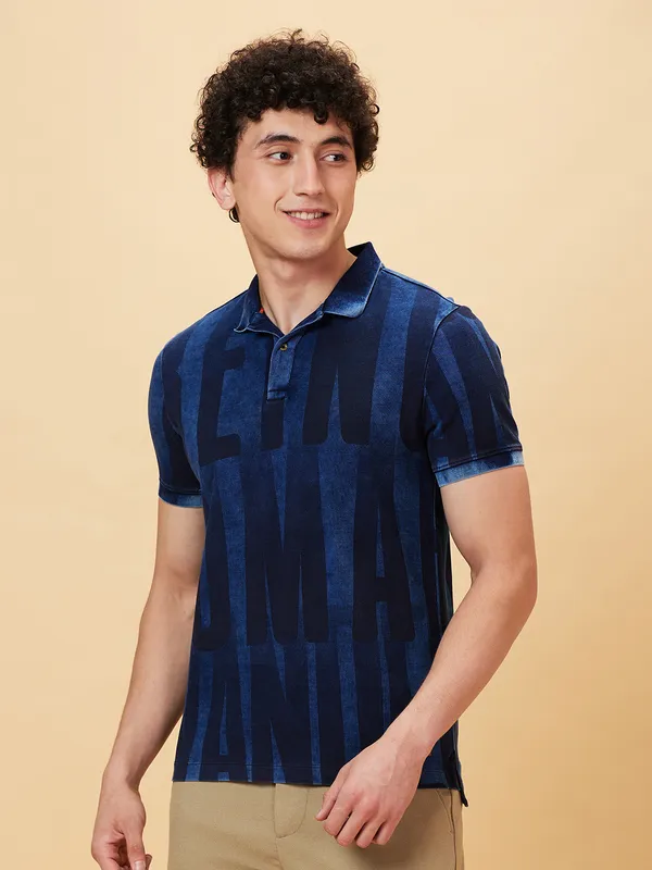 Being Human Clothing Men Regular Fit T-Shirts-Indigo
