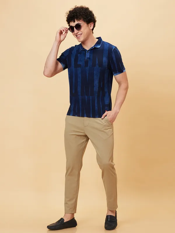 Being Human Clothing Men Regular Fit T-Shirts-Indigo