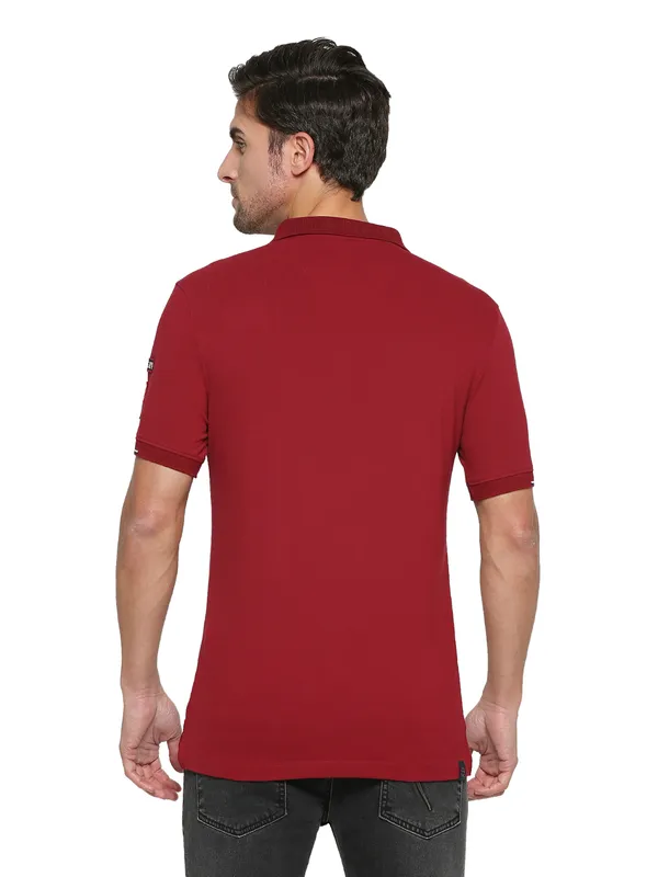 Being Human Regular Fit Men Polo Neck T-Shirts-Red