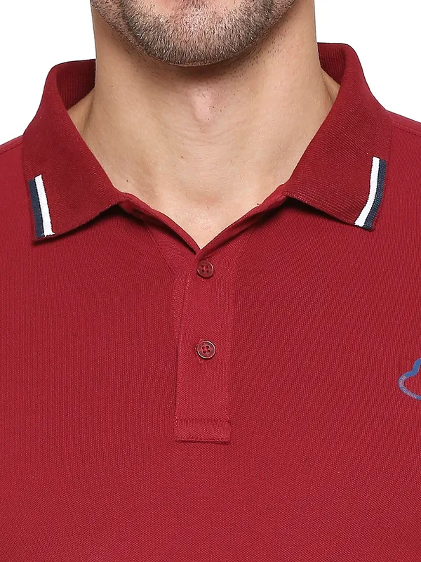 Being Human Regular Fit Men Polo Neck T-Shirts-Red