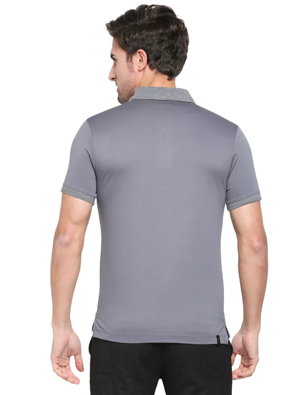 Being Human Regular Fit Men Polo Neck T-Shirts-Dark Grey